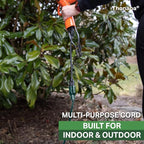 2 Pack of 20 Ft Green Extension Cord with 3 Prong - 16/3 SJTW Weatherproof Water Resistant Outdoor Extension Cord
