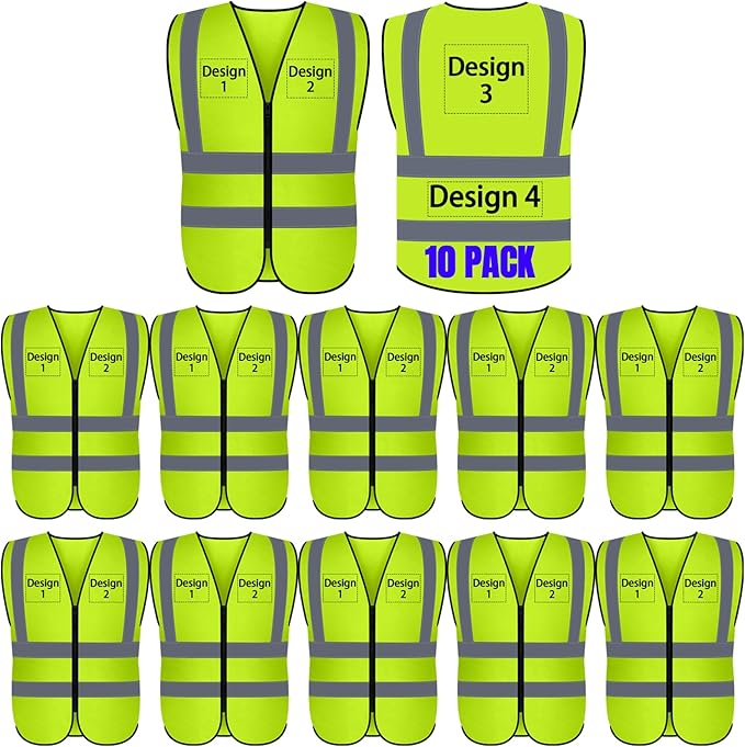 BeautyWill Custom Logo Safety Vest S,M,L,XL,2XL,3XL,4XL Personalized Safety Vest High Visibility Apparel