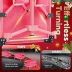 Sekey Pink Collapsible Foldable Wagon with 330lbs Weight Capacity, Heavy Duty Folding Wagon Cart with Big All-Terrain Wheels & Drink Holders. Pink