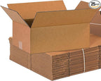 BOX USA 16 x 10 x 6 Corrugated Cardboard Storage Boxes, Medium 16"L x 10"W x 6"H, Pack of 25 | Shipping, Packaging, Moving for Home or Business, Strong Wholesale Bulk Boxes
