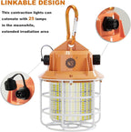 NS 60W Led Temporary Work Light 8700LM Construction Jobsite Lights 5000K Daylight White Portable Linkable Hanging Work Lights for Outdoor Indoor Garage Shop High Bay Warehouse Lighting
