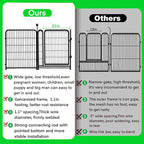 Tall Garden Fences and Borders for Dogs, 48 inch High Garden Fence, 8 Panels Total 17.7 Ft, 21 in Wide Low Threshold Gate. Modular Fencing, Dog Fence Outdoor for Yard. Vegetable Garden Fence