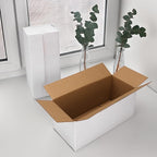 Hoikwo 9x4x4 Shipping Boxes Set of 25, White Corrugated Cardboard Box for Small Business for Packaging Mailing