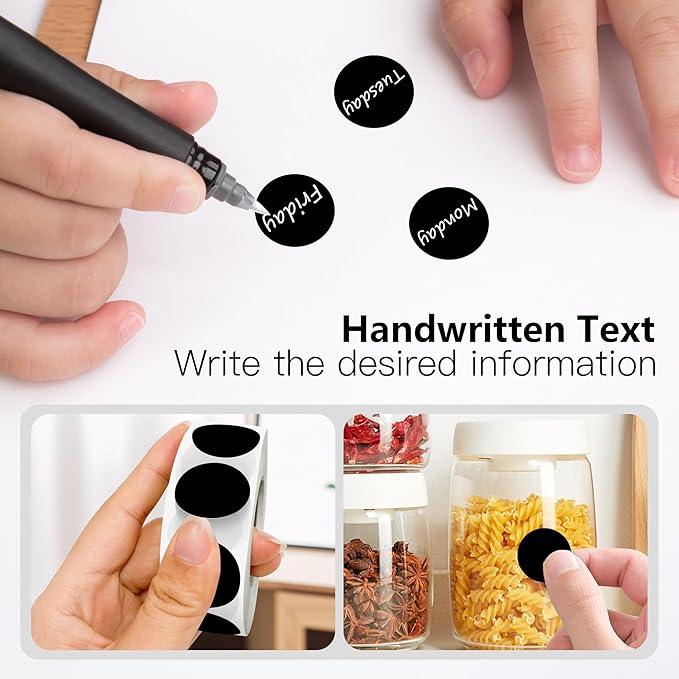 Black 1 Inch Round Color Coding Labels with 4000 Dots, 4 Rolls - Bright Color Dot Stickers for File Folders, Inventory System - Highly Visible