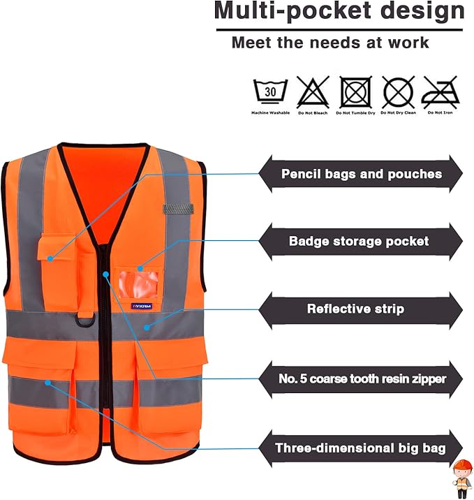 A-SAFETY Orange SMALL Safety VestS