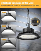 UFO LED High Bay Light 240W, High Bay LED Shop Light 36,000LM 0-10V Dimmable, 5' Cable with US Plug, Hanging Hook, Safe Rope, ETL Listed High Bay for Warehouse Factory Barn Shop