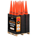 Xpose Safety 28 Inch Orange Traffic Cones Heavy Duty 10lb 6" & 4" Collar - Bulk Half Pallet 125 Pack - Multipurpose PVC Plastic Safety Cone Parking, Soccer, Caution & Construction - DOT Approved