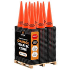 Xpose Safety 28 Inch Orange Traffic Cones Heavy Duty 10lb 6" & 4" Collar - Bulk Half Pallet 125 Pack - Multipurpose PVC Plastic Safety Cone Parking, Soccer, Caution & Construction - DOT Approved