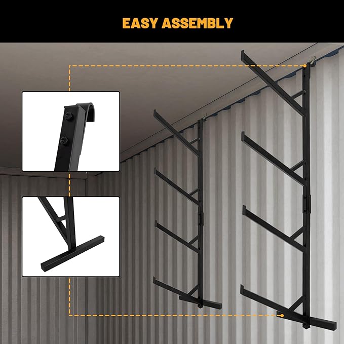 4 Tier Shipping Container Shelf 4 Pack, Heavy Duty Container Shelving Shelf, Hang and Hook Storage Cargo Shelves, Universal Pipe Racks for Shipping Container, 19" L x 64" H