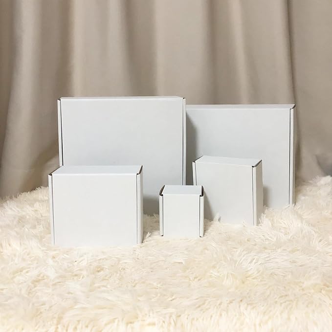 8x8x3 inch Shipping Boxes, White Corrugated Cardboard Box Literature Mailing Shipping Packaging Recyclable Storage Boxes and Craft Gifts Giving Products Business White Box Set of 25 (8''x8''x3'')