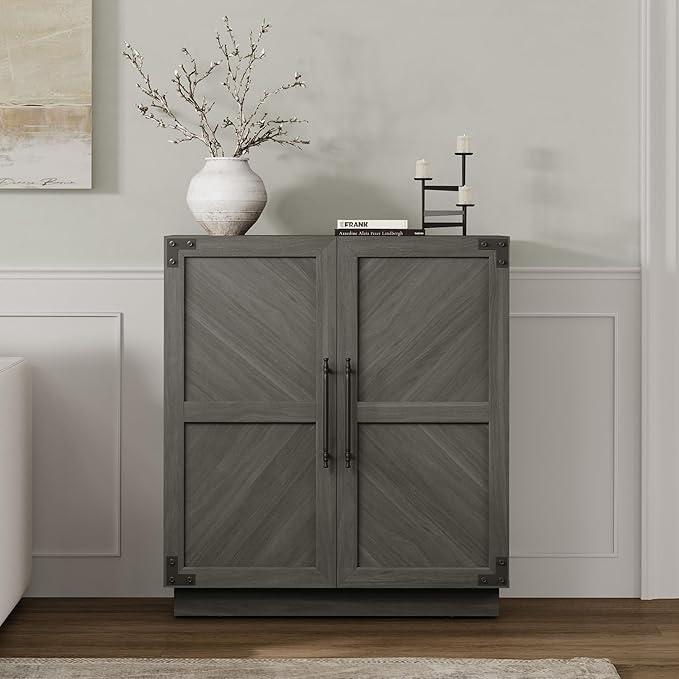SICOTAS Sideboard Buffet Cabinet with Storage - Modern Farmhouse Credenza with Doors and Adjustable Shelves Fluted Kitchen Buffet Storage Cabinets Coffee Bar Cabinet