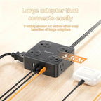 6.5Ft Power Strip with Surge Protector, 8 Outlets 4 USB Ports Extension Cord, Flat Plug Charging Station for Home Office Desk & College Dorm Essentials, Black