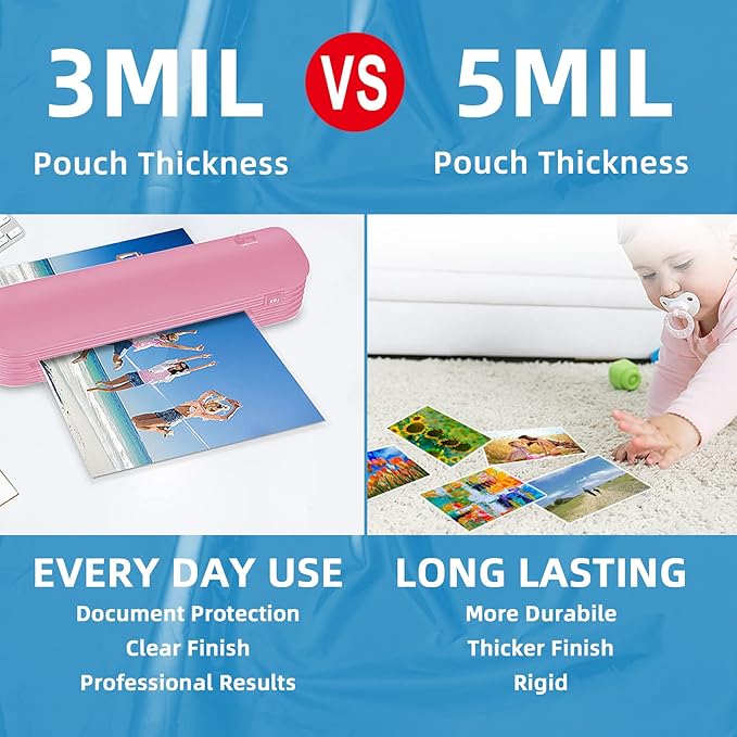Uinkit 5Mil 100Pack Hot Thermal Laminating Pouches 9x11.5-Inches Laminating Sheets, for Sealed Photo and Documents Clear Letter Size 8.5x11-Inches Laminated Paper