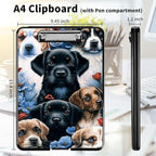 A4 Clipboards,Heavy Duty Waterproof Nursing Plastic Folder Clipboard with Storage Clip Boards,File Folder Storage Box Clipboard Case for Teacher,Doctor,Offices,Lovely Dog