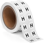 1000pcs Letter H Stickers, 0.5" Letter Sticker Dot Labels for Organization, Inventory, 1000/roll