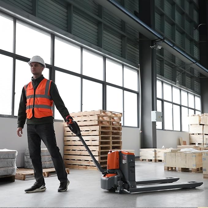 T Tory Carrier Electric Pallet Jack Truck 3300lbs Capacity Lithium Electric Pallet Trucks 48" x27" Forks Li-ion Battery Lift with an Extra Battery