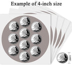 4 Inch Large Gray Circle Thermal Labels, Self-Adhesive Round Inventory Stickers, Multi-Purpose Round Roll Thermal Printing Stickers for Business and Domestic Use-300 Labels/Roll