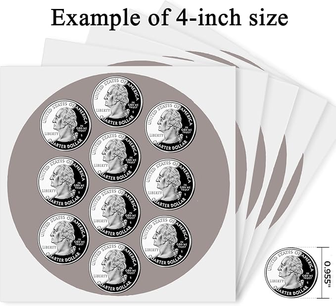4 Inch Large Gray Circle Thermal Labels, Self-Adhesive Round Inventory Stickers, Multi-Purpose Round Roll Thermal Printing Stickers for Business and Domestic Use-300 Labels/Roll