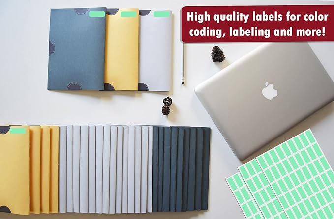 Royal Green Rectangle Sticker Labels 40mm x 19mm (1.57 inch x 0.75 inch) Gold Metallic Stickers for All Purpose - 100 Pack