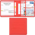Cacturism Car Registration and Insurance Holder, Vehicle Glove Box Car Organizer Men Women Wallet Accessories Case for Cards, Essential Document, Driver License, Red