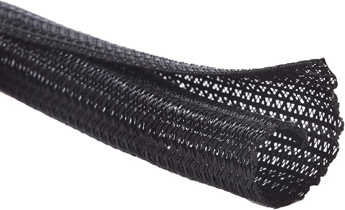 Alex Tech 10ft - 1/4 inch Cord Protector Wire Loom Tubing Cable Sleeve Split Sleeving For USB Cable Power Cord Audio Video Cable – Protect Cat From Chewing Cords - Black