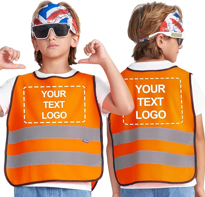 A-SAFETY Kids High Vis Reflective construction Safety vest customized LOGO