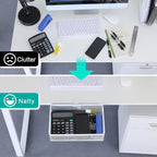 Under Desk Drawer Organizer - Clamp-On Above or Below Desk Mesh Drawer for Office Accessories, Storage Tray, and Desktop Organizer (White - Small)