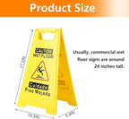4 Pack Caution Wet Floor Sign, 24" Height, Bright Yellow, Double-Sided A-Frame Safety Caution Sign Commercial, Bilingual Caution Message