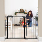 HOOEN Wide Baby Gates for Doorway Stairs 30" Tall 43.5 to 48 Inch Wide Indoor Child Gate for Kid or Pet Dogs Walk Through Pressure Mounted Baby Dog Gate