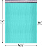 Teal 12.5x19.5 Inch Large Poly Bubble Mailers #6 | Padded Envelopes with Self Seal | Air Lined Cushioned Bubble Mailer | Usable Size 12.5x15 | 50 Pack Bulk | Lightweight shipping Bags