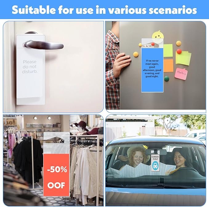 5 Pcs Placard Holder Clear Parking Permit Holder Permit Placard Protective Organizer Set Rearview Mirror Hanger for Car Passes Stickers Permits
