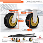Platform Truck, Foldable Flatbed Cart Heavy Duty Push Cart Dolly Large Platform w/ 5'' Swivel Wheels 2000LBS Capacity Moving Hand Dolly for Groceries, Garage, Warehouse (35'' L x 22.5'' W)