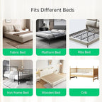 Folding Bed Rail for Toddlers,Baby Bed Rail Guard with Reinforced Anchor Safety System,Fit Bunk,Full Size,Queen,King,Twin(White,71"x23.6")