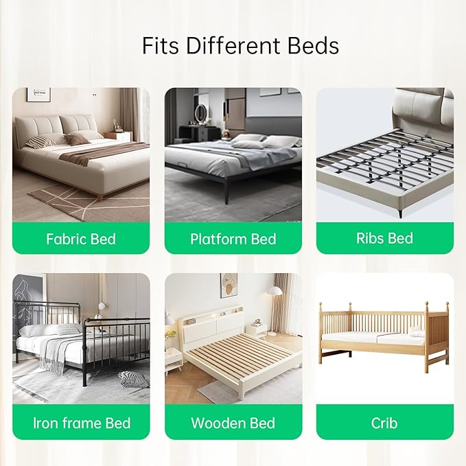 Folding Toddler Bed Rails for Crib,Toddler Bed Guard Rail with Reinforced Anchor Safety System,Bed Rail for Kids Fit,Bunk,Full Size,Queen,King,Twin(White,33"x23.6")