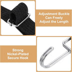 uxcell 4Pcs Adjustable Bungee Cords with Hooks, 79 Inch Flat Heavy Duty Elasticity Straps Rubber Bungee Cords with Buckle for Outdoor, Camping, Tarp, Bike Rack, Luggage, Black