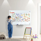 MaxGear Glass Whiteboard 36x24 Inches Wall Mounted, Magnetic White Board with 1 Eraser, 1 Accessory Tray, 4 Markers and 6 Magnets, Large Frameless Dry Erase Board for Office, School, Home