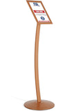 M&T Displays Curved Menu Board, 8.5x11 Pedestal Sign Holder Copper Floor Standing Aluminum Front Loading Easy Open Poster Message Advertisement Holder For Restaurant Cafe Hotel
