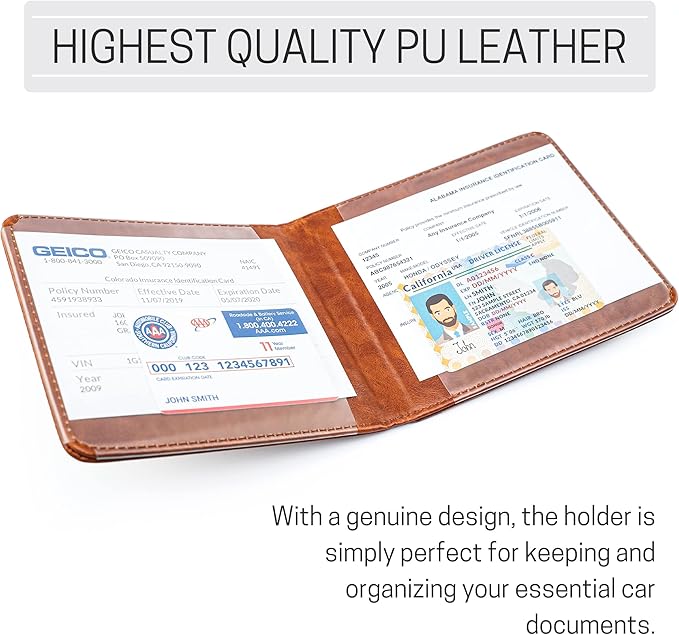 CANOPUS Car Registration and Insurance Holder, Magnetic Closure, Embossed Card Document Holder, Vehicle Glove Box Organizer, Wallet for Auto, SUV, Motorcycle, Truck, Waterproof, Truck Model