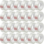 24 Rolls Transparent Tape Refills, Clear Tape, 3/4 x 800 Inches, Glossy Gift Wrapping Tapes for Dispenser, Office, School, Home