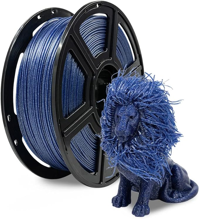 FLASHFORGE PLA Filament 1.75mm Galaxy Blue, 3D Printer Filament with Silver Glitter 1kg (2.2lbs) Spool, Dimensional Accuracy +/- 0.02mm, Shimmering 3D Printing Filament for Unique Finish