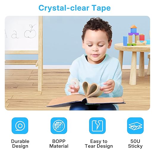 OWLKELA 30 Rolls Transparent Tape Refills, Clear Tape, All-Purpose Transparent Glossy Tape for Office, Home, School
