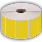 2.25" X 1.25" Direct Thermal Perforated Stickers Labels for Barcodes, Address, Consignment - Compatible with Zebra, Rollo, Godex and More (Yellow, 12 Rolls)