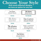 Personalized Return Address Labels - Black and White Custom Address Stickers on Sheets (50-1000 Labels)