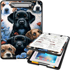 A4 Clipboards,Heavy Duty Waterproof Nursing Plastic Folder Clipboard with Storage Clip Boards,File Folder Storage Box Clipboard Case for Teacher,Doctor,Offices,Lovely Dog