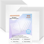 AKONEGE 100 Pack No Holes Sheet Protectors 8.5 x 11 Inch Letter Size Page Protectors for Documents, Prints, Top Loading Heavyweight Clear View Plastic Sleeves for Papers, Artworks, Photos