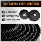 HORUSDY Hole Saw Set 24PCS Hole Saw Kit,Hole Saw Drill Bit Kit, 3/4"-6" (19-152mm) 17PCS Saw Blades, 2 Mandrels, 3 Drill Bit, Installation Plate, Hex Key, For Drywall, Soft Wood, Plywood, Plastic, PVC