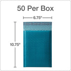 Quality Park Bubble Mailers, 6 x 9 Inch, Blue Poly Mailers, Padded Envelopes, Shipping Envelopes, Water Resistant, Self Seal, 50 Per Box (QUA85862)