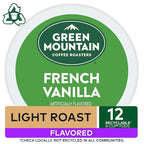 Green Mountain Coffee Roasters French Vanilla Keurig Single-Serve K-Cup pods, Light Roast Coffee, 12 Count