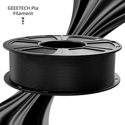 GEEETECH 6KG 3D Printer Filament Bundle - Black PLA Filament 1.75mm ±0.02mm (6 Spools, 1KG Each) - High Precision, Low Warping, 3D Printing Filament Fits Most FDM 3D Printers