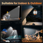 CAVN Rechargeable Camping Lights with Stand 6.5 ft Max Height, Portable Cordless LED Work Light 2200 Lumens 6500/4500/3500K Dimmable Camping Essentials Gear with Detachable Tripod, Orange